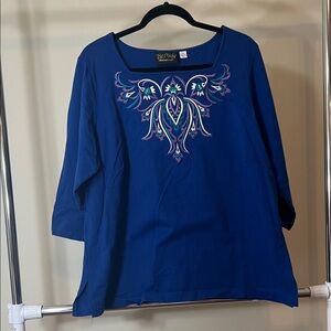 Bob Mackie Blue Embroidered Tunic